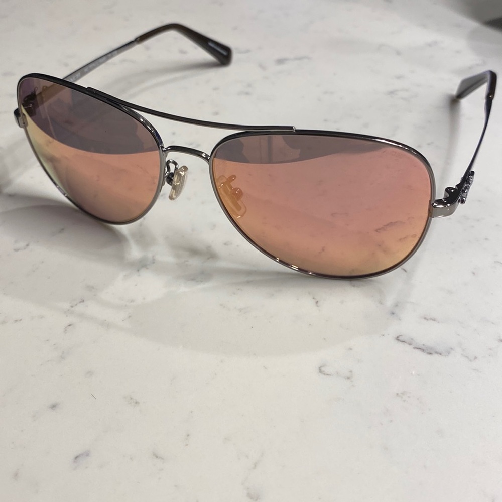 Coach Rose Gold Aviator Shades.